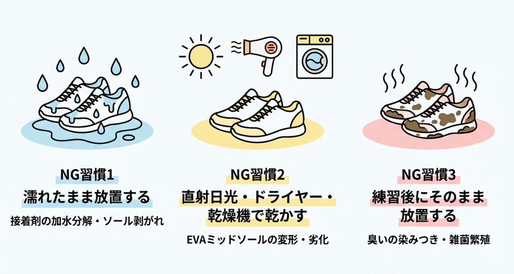 ランニングシューズの3大NG習慣まとめ