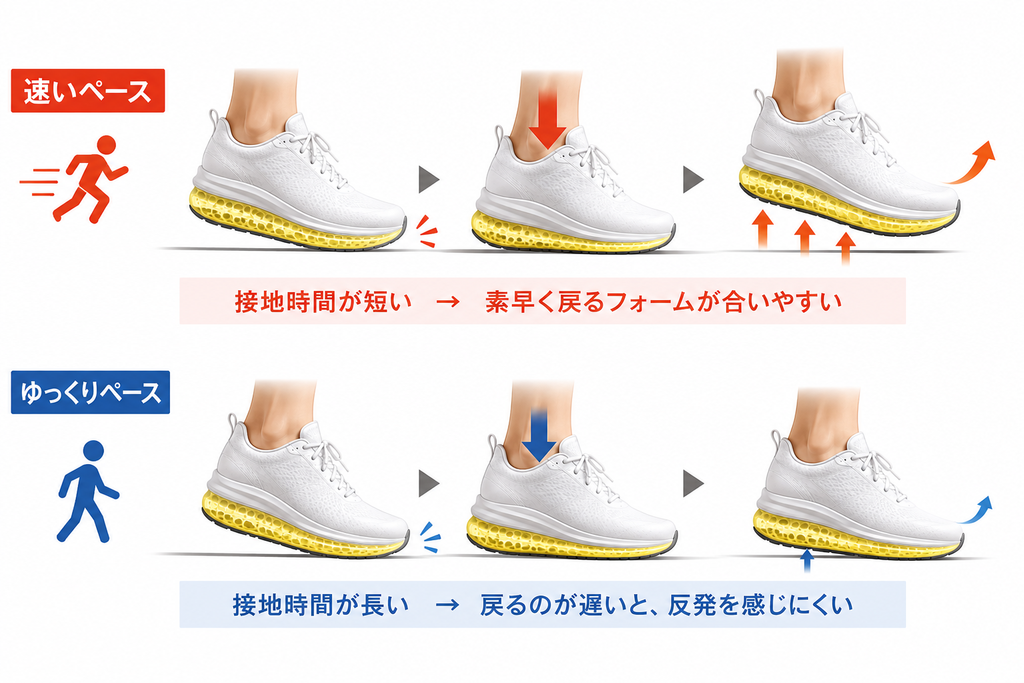 フォームが元に戻る速さ