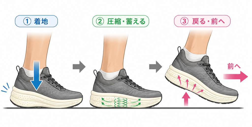 ランニングシューズの反発の原理