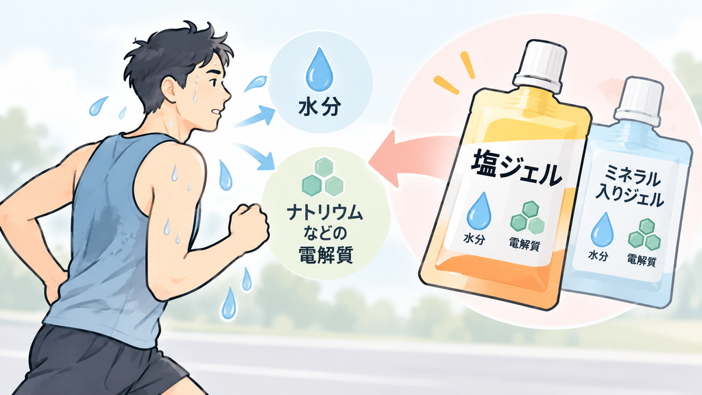 塩ジェルやミネラル入りジェルは補助