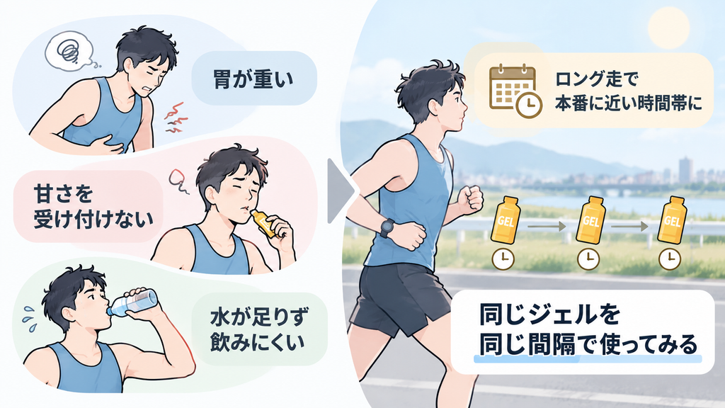 ジェルの摂取練習