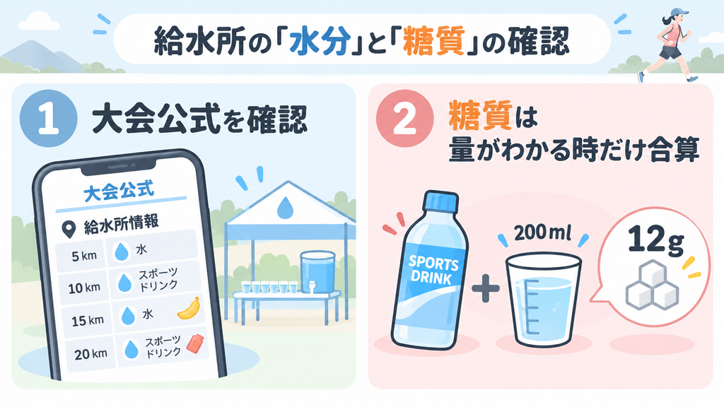 大会の水分と糖質の確認