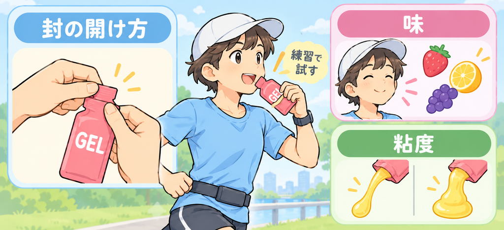 ジェル補給練習