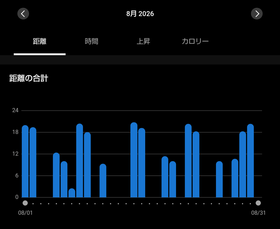 2026年08月ランニング記録